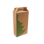 Caixa p/ 2 Garrafas de Vinho Especial Natal 18x9x34cm